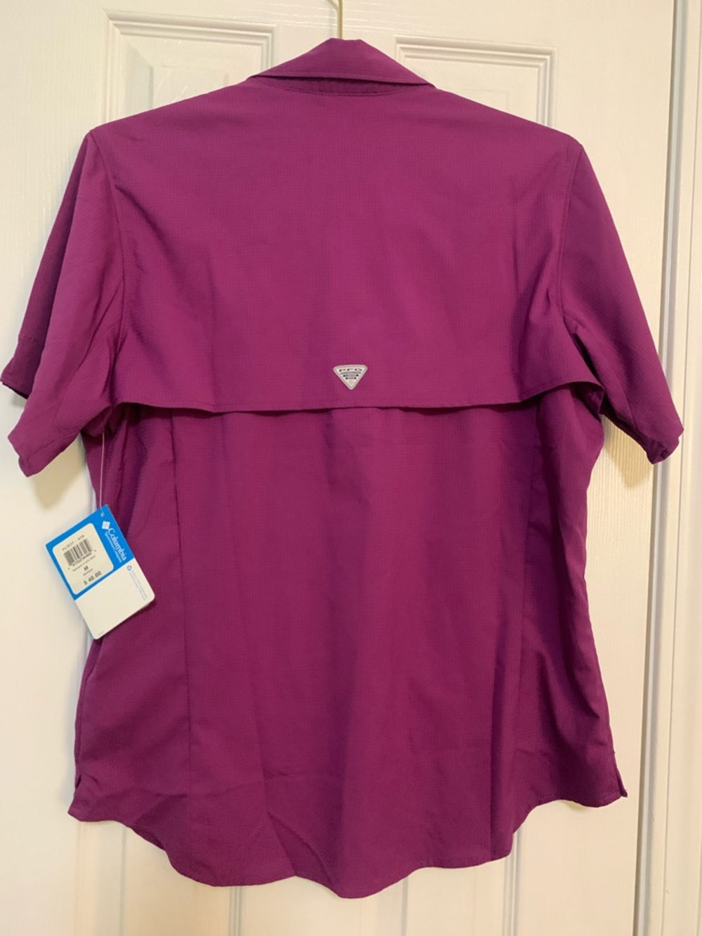 Columbia PFG purple short sleeve button down shirt size medium - Picture 5 of 6